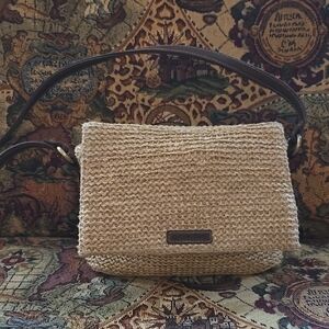 Tan Woven Shoulder Bag